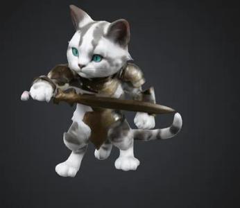 cat holding a sword   