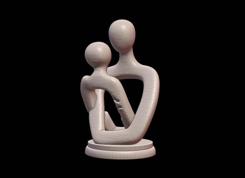 Love is Similar to Us I204 Gift Bust Figure Unique & Detailed 3D Print Model