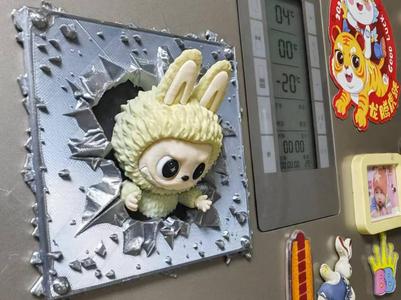 Labub Emerging from Refrigerator, Wall-Piercing Labub, Fridge Magnet, Magnetic Toy, Three Forms, No AMS Required