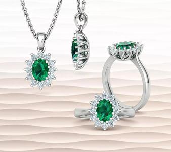 Diana Classic Set with 1ct Oval Stone 3dprint model 3D Model Collection