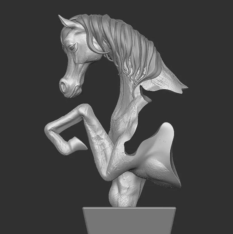 Horse Sculpture - High Detail Cut-Out Horse Shape 3D Model