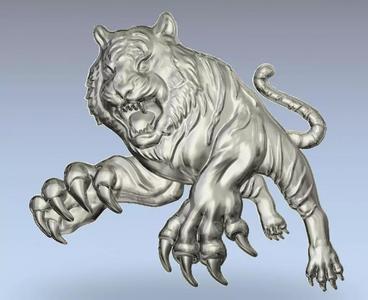 Chinese Tiger art relief sculpting hollow back part
