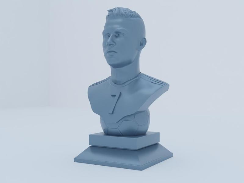 Cristiano Ronaldo 3D Bust Legendary Football Icon with Ball Stand