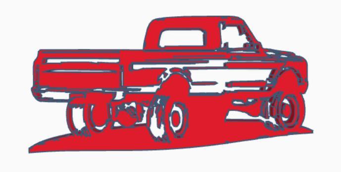 1970 truck wall art