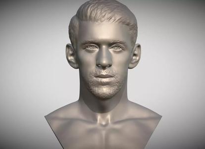 Michael Phelps bust 3D printing ready stl obj formats