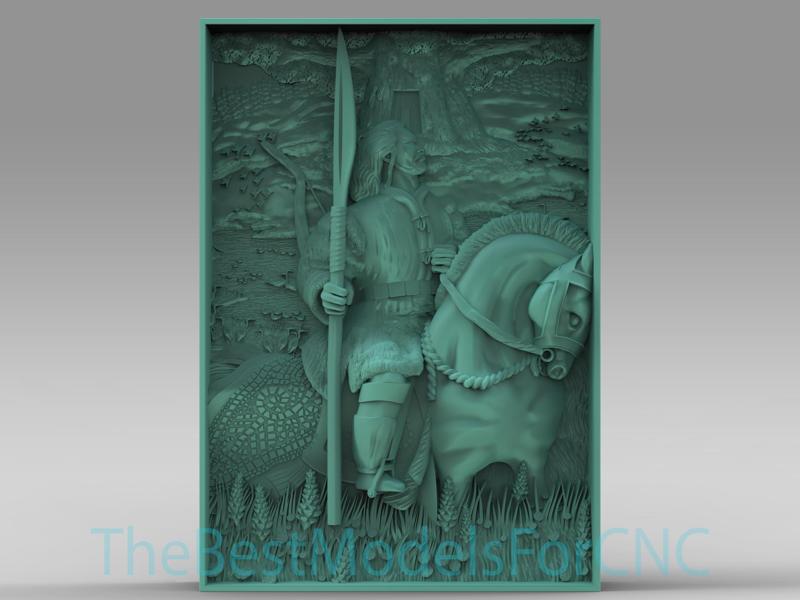 3D Model STL File for CNC Router Laser & 3D Printer Batyr on Horse