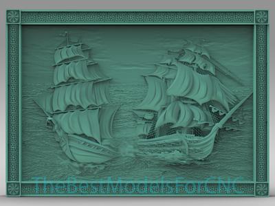 3D Model STL File for CNC Router Laser & 3D Printer Two Wars Ships