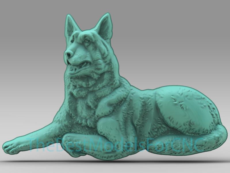 3D Model STL File for CNC Router Laser & 3D Printer German Shepherd