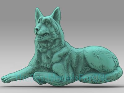 3D Model STL File for CNC Router Laser & 3D Printer German Shepherd