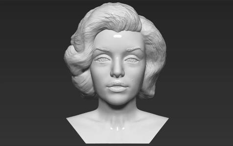 Marilyn Monroe bust 3D printing ready stl obj formats