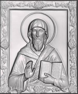 3D Relief Icon of a Saint Bas-Relief for CNC or 3D Printing