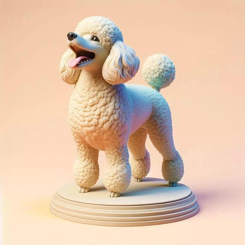 795 Laughing Poodle Totem  Full Body 3D Model  pug