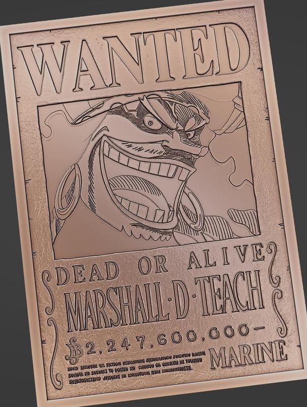 black beard/marshall d. teach wanted poster - one piece
