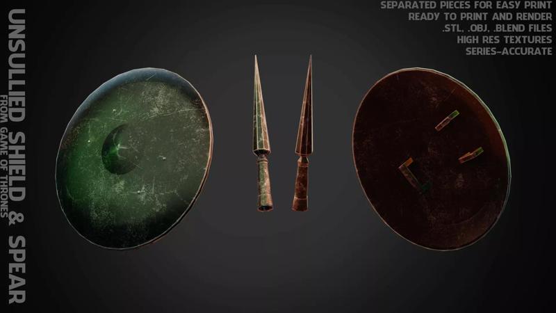 Game of Thrones Unsullied Shield and Spear for Cosplay