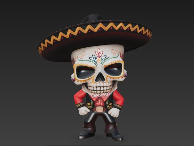Figura catrín mariachi calavera