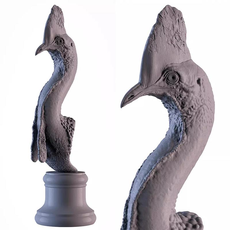 Cassowary sculpture of whale