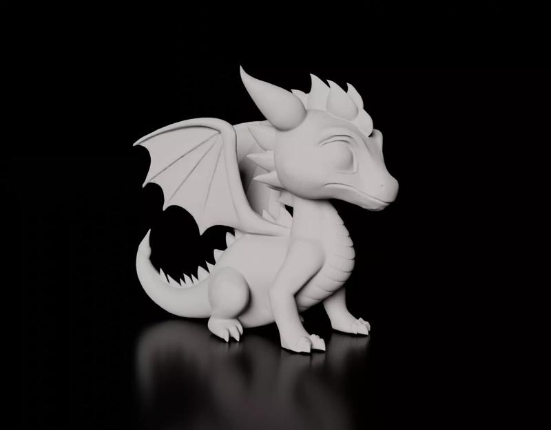 Baby Dragon 3D Printing Model Detailed STL File