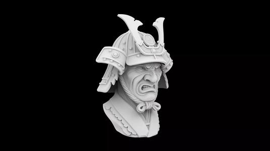 Armored Samurai Bust 3D Print Model