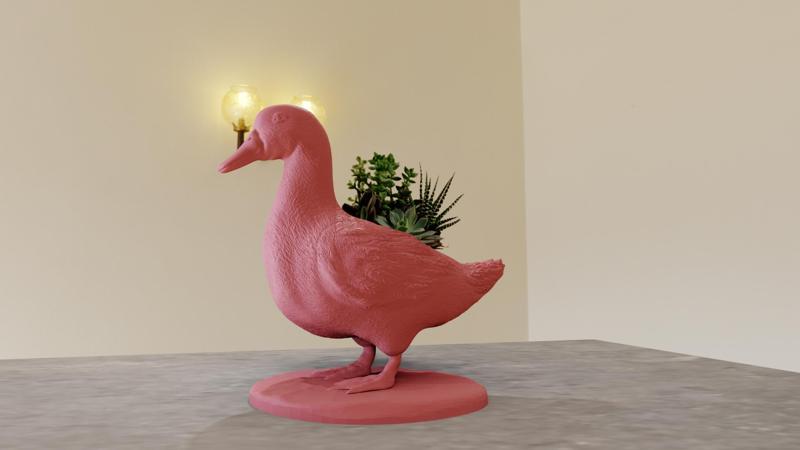 Duck planter pot flower vase 3d print STL file