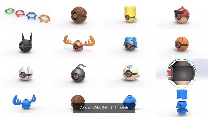 Concept Orbs Set 1 3D Model Collection