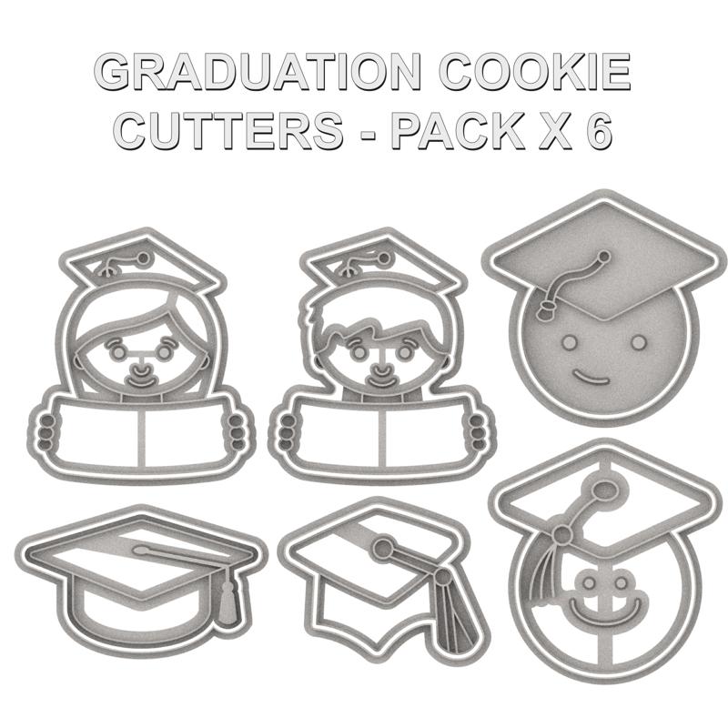 GRADUATION COOKIE CUTTERS - PACK X 6