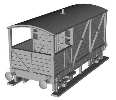 GWR 1886 brake van steel chassis frame(lot 355) 1/32 scale