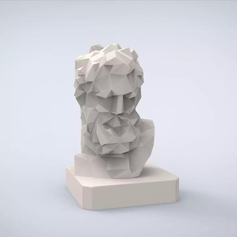 Printable Head of Herakles Lowpoly Style
