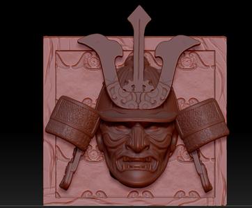 Samurai mask wall hanging