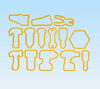 Pack 14 siluetas de herramientas día del padre