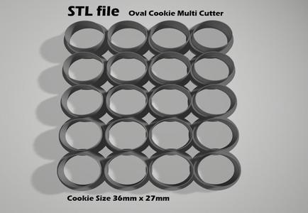Oval Cookie Multi Cutter | Cuts 20 Oval cookies at once | with Commercial License
