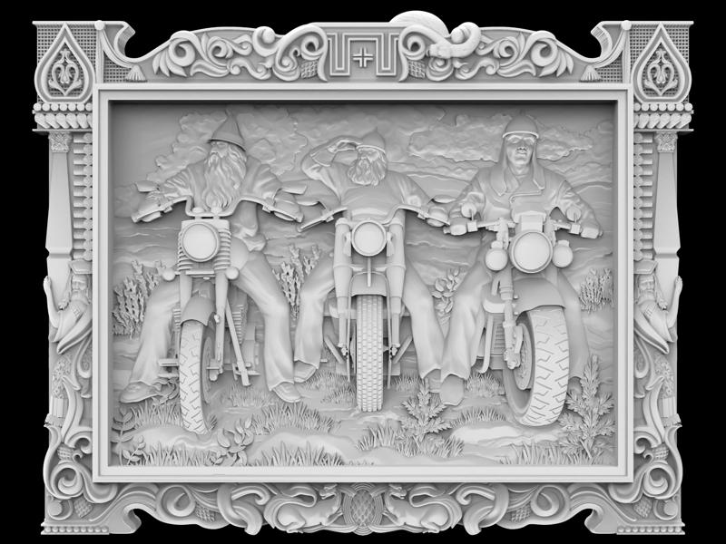 3D Model STL File for CNC Router/Laser & 3D Printer Motorcyclists