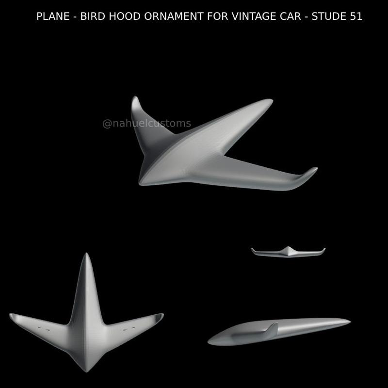 PLANE - BIRD HOOD ORNAMENT FOR VINTAGE CAR - STUDE 51