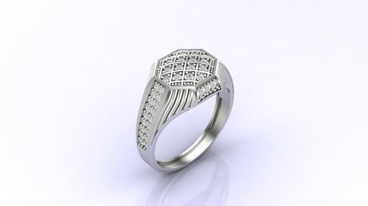 Gents Ring Print Ready STL 3DM Gents Rings Diamond Men Ring 3D print model