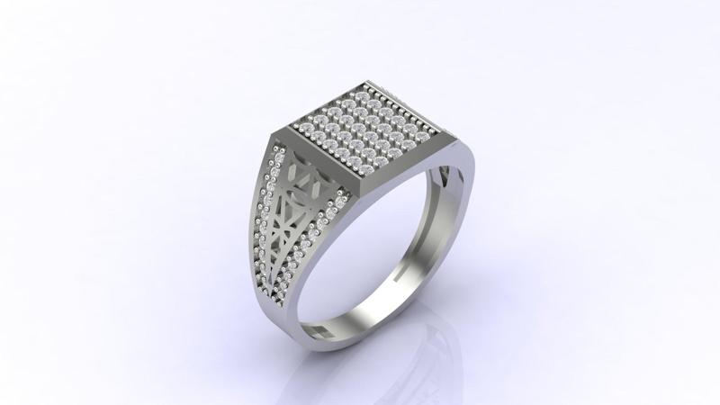 Gents Ring Print Ready STL 3DM Gents Rings Diamond Men Ring 3D print model