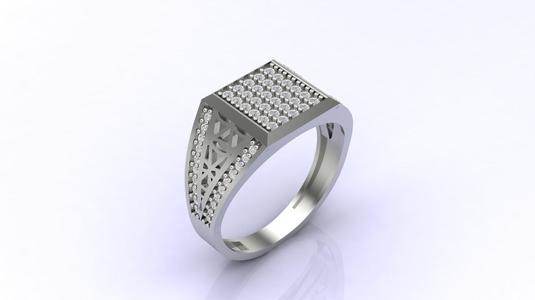 Gents Ring Print Ready STL 3DM Gents Rings Diamond Men Ring 3D print model