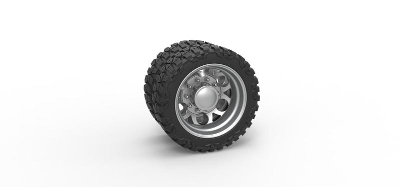 Diecast Rear semi wheel for pickup Version 15 Scale 1:25