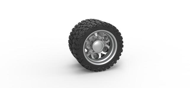 Diecast Rear semi wheel for pickup Version 15 Scale 1:25