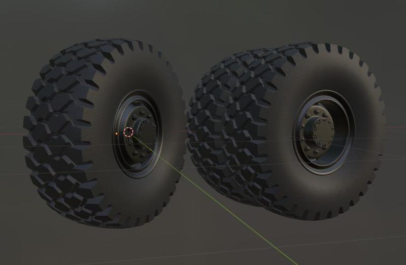 maz truck wheel and tire 3d print model