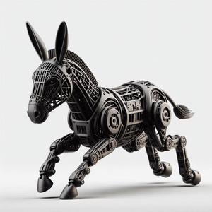Robotic Donkey 3D Print – Futuristic Mechanical Animal Sculpture