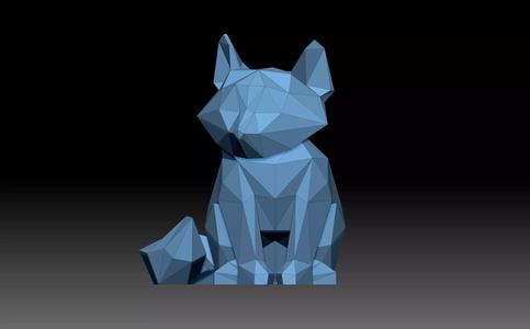 Low poly fox polygonal egyptian cat