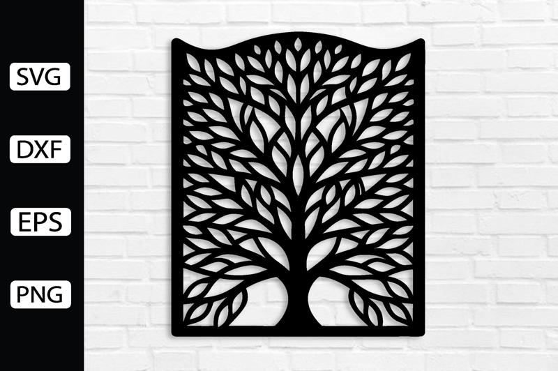 Tree panel metal wall art laser cut files