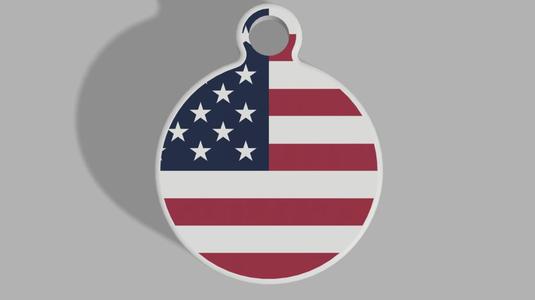 US Flag 2 Keyring