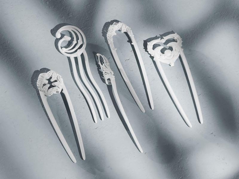 3d Print Resin Hair Sticks, Fantasy Hair Pin Models, 3d STL Digital File, Hair Rolling Pin, One Piece Hair Stick, Hair Accessories