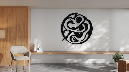 Serpent Embrace Mystical Figure Wall Decor