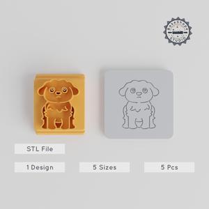 Maltese Stamp Tile Set, 5 Sizes for Clay, Fondant & Cookies, Pet Dog Motif, Cute Maltese Pup Baking Decoration