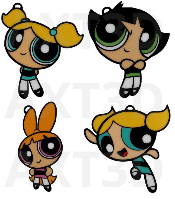 Super Power Girls Keychains 4-Pack