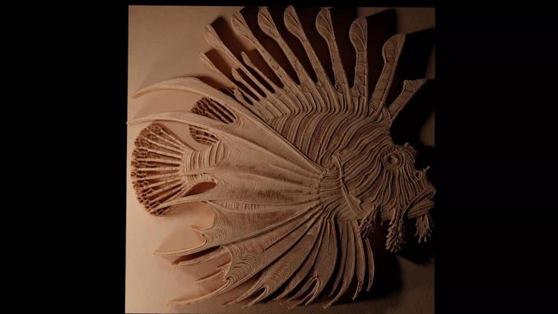 Red Lionfish CNC 3d Print High Relief Sand Casting