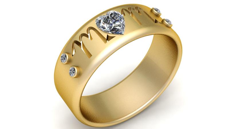 M HEART RING 3D PRINTABLE MODEL