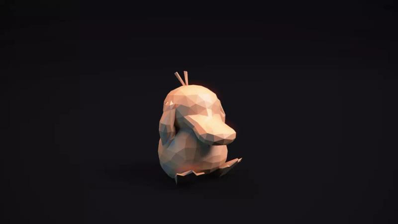 Psyduck - Stylized Pokemon LowPoly Art -