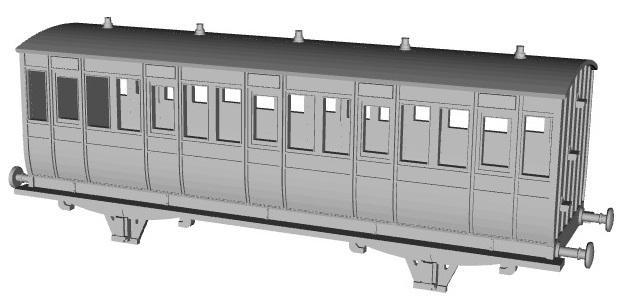 Hull and Barnsley Railway 4 wheel all 3rd coaches 1/100 scale